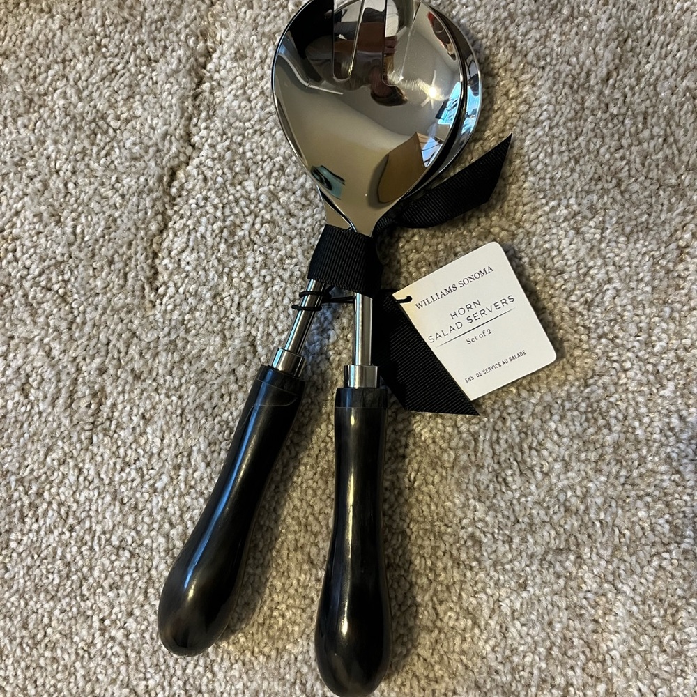 William Sonoma Horn Salad Servers